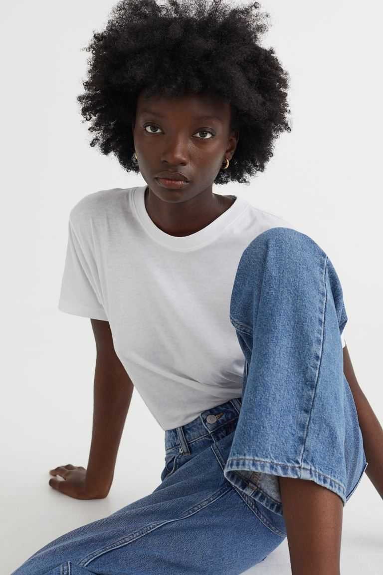 H&M Cotton T Shirts Women\'s Tops White | BSYENAG-35