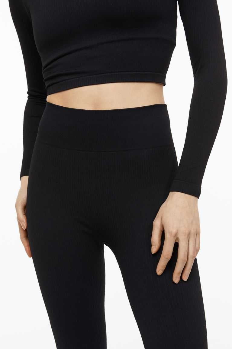 H&M DryMove™ Seamless Sports tights Women's Sport Clothing Black | AQBVDXK-90