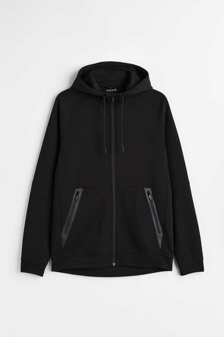 H&M DryMove™ Sports hoodie Men's Sportswear Black | WXDIQPC-40