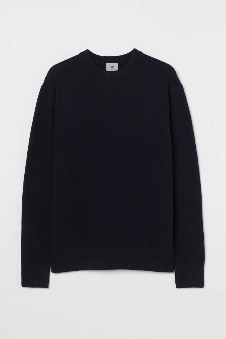 H&M Knit Wool Men\'s Sweaters Dark Gray Melange | KCYJXBA-76