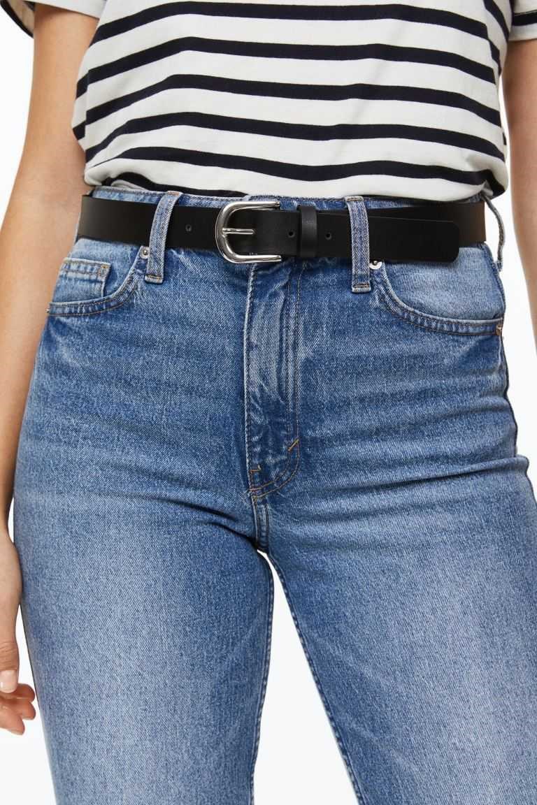 H&M Leather Women's Belt Black/Silver-colored | FWVKJLY-97