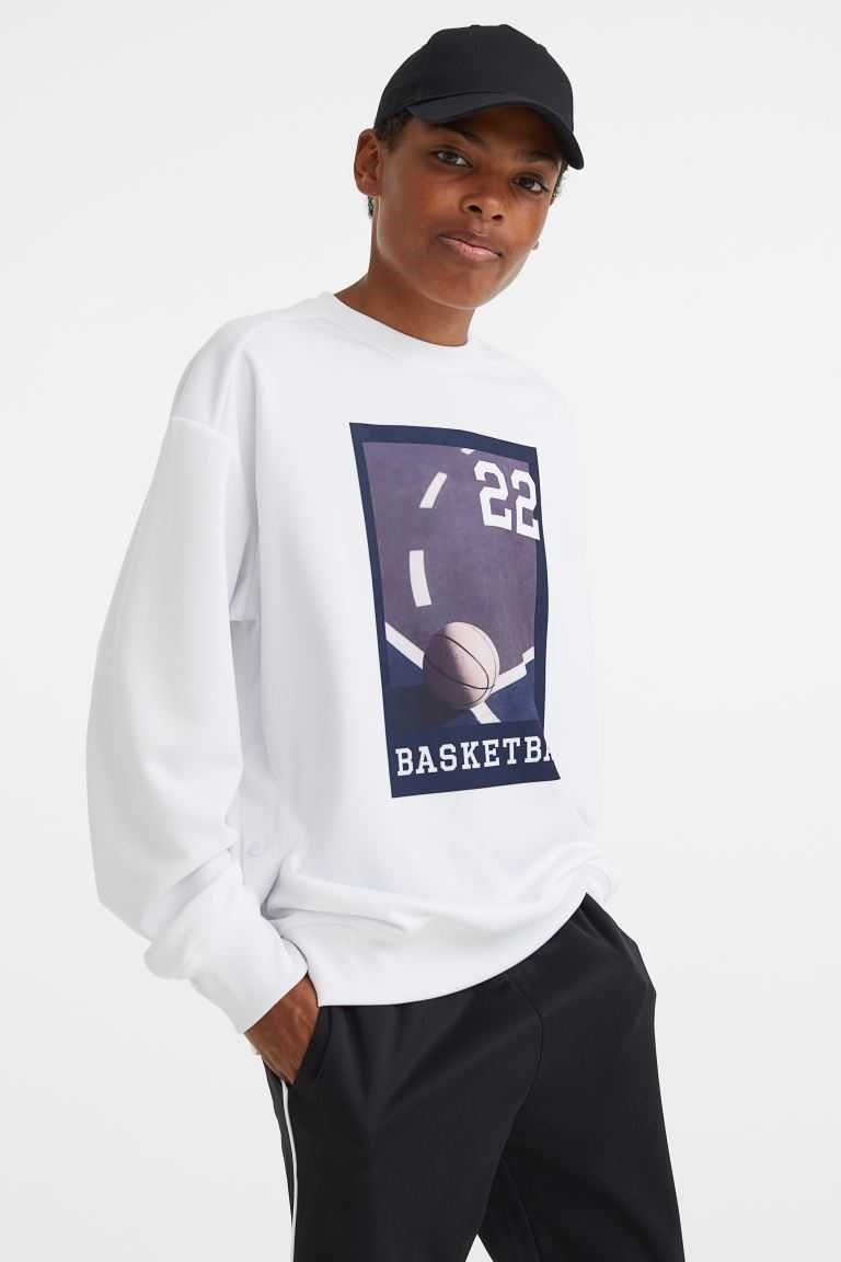H&M Long-sleeved Basketball Shirts Kids\' Activewear White/Basketball | UILEXGF-72