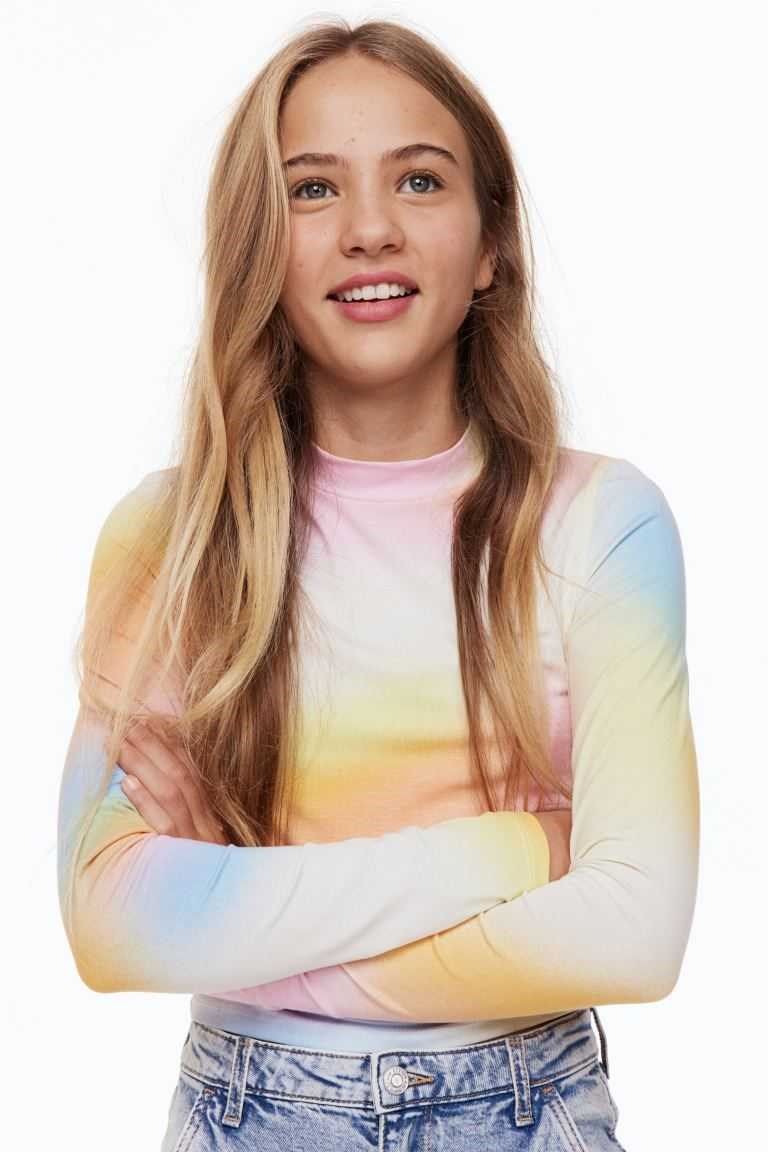 H&M Long-sleeved Jersey Tops Kids' Clothing Pink/Striped | LDSVBNI-98