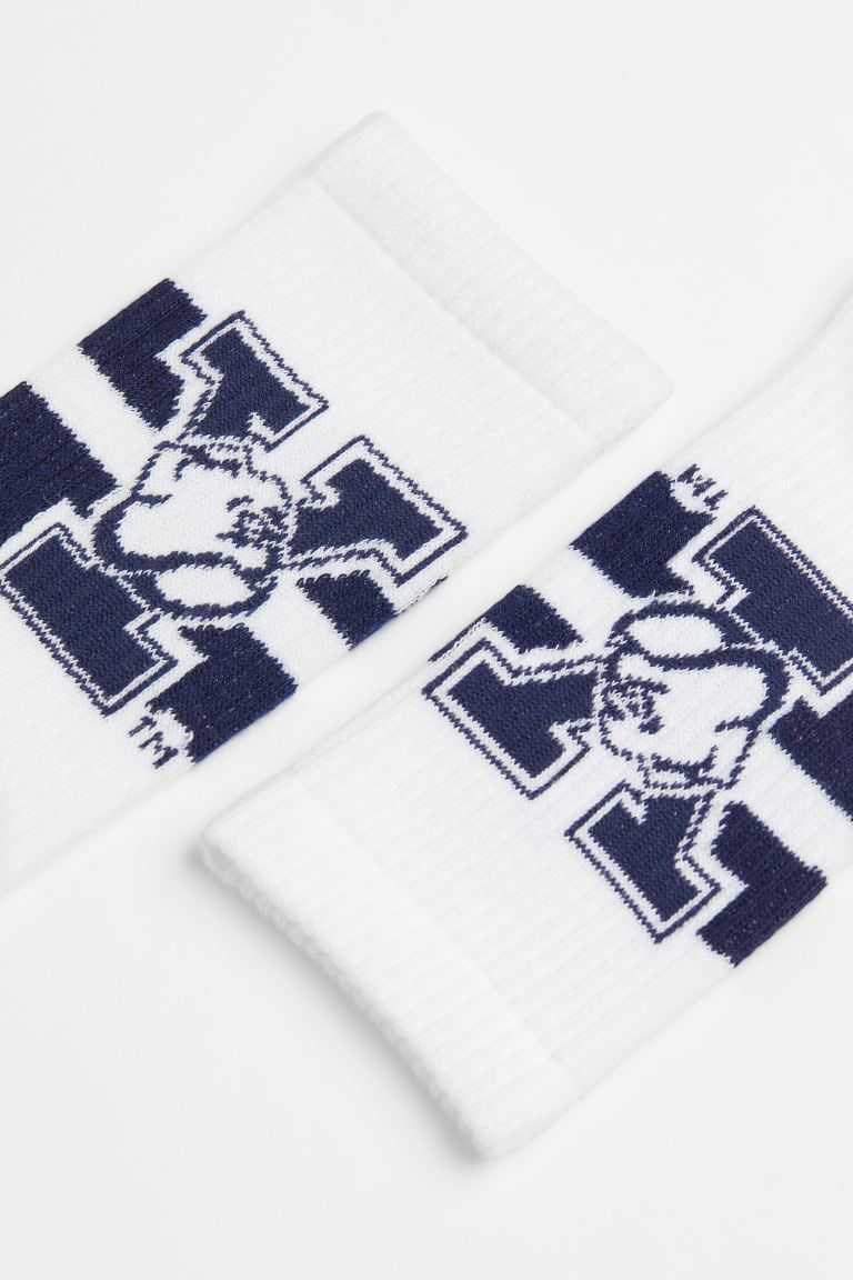 H&M Motif-detail Men's Socks White/Ucla | MHXPGWF-57