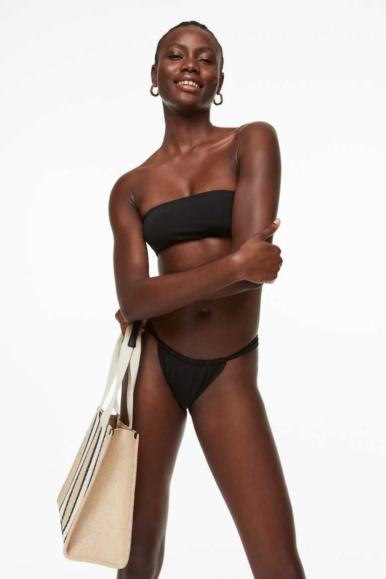 H&M Padded Bandeau Bikini Tops Women\'s Beachwear Turquoise/Patterned | OILEFQU-72
