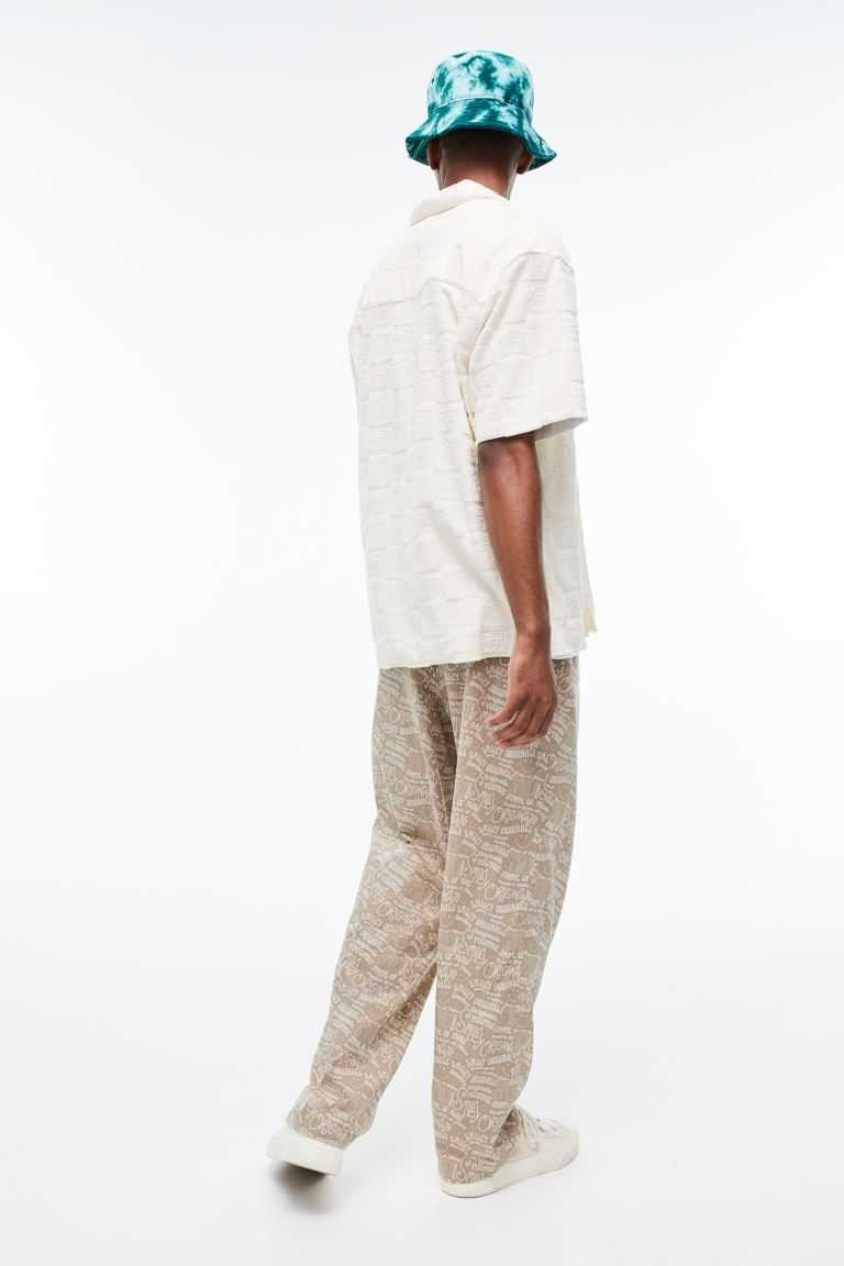H&M Relaxed Fit Patterned Cotton Pants Men's Sleepwear & Loungewear Light Blue/Snoopy | REDGWNF-78