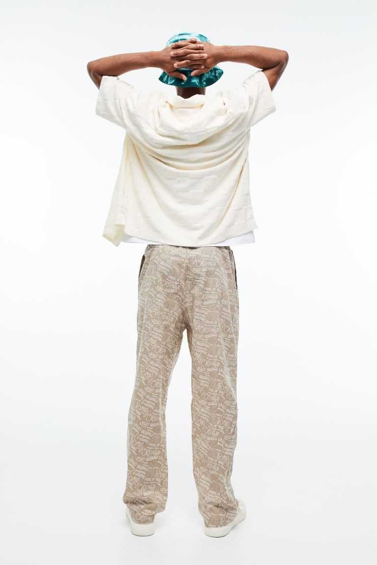 H&M Relaxed Fit Patterned Cotton Pants Men's Sleepwear & Loungewear Light Blue/Snoopy | REDGWNF-78