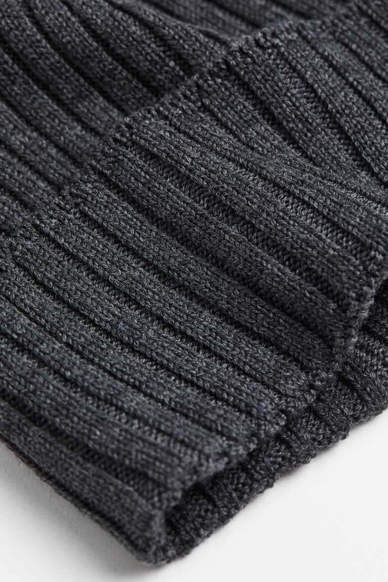 H&M Rib-knit Wool Hat Kids' Accessories Dark Gray | ELTCKGD-76