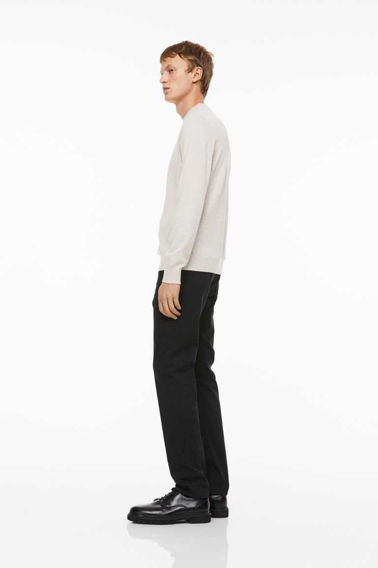 H&M Slim Fit Cotton Twill Men's Pants Khaki green | BLHQTSF-31