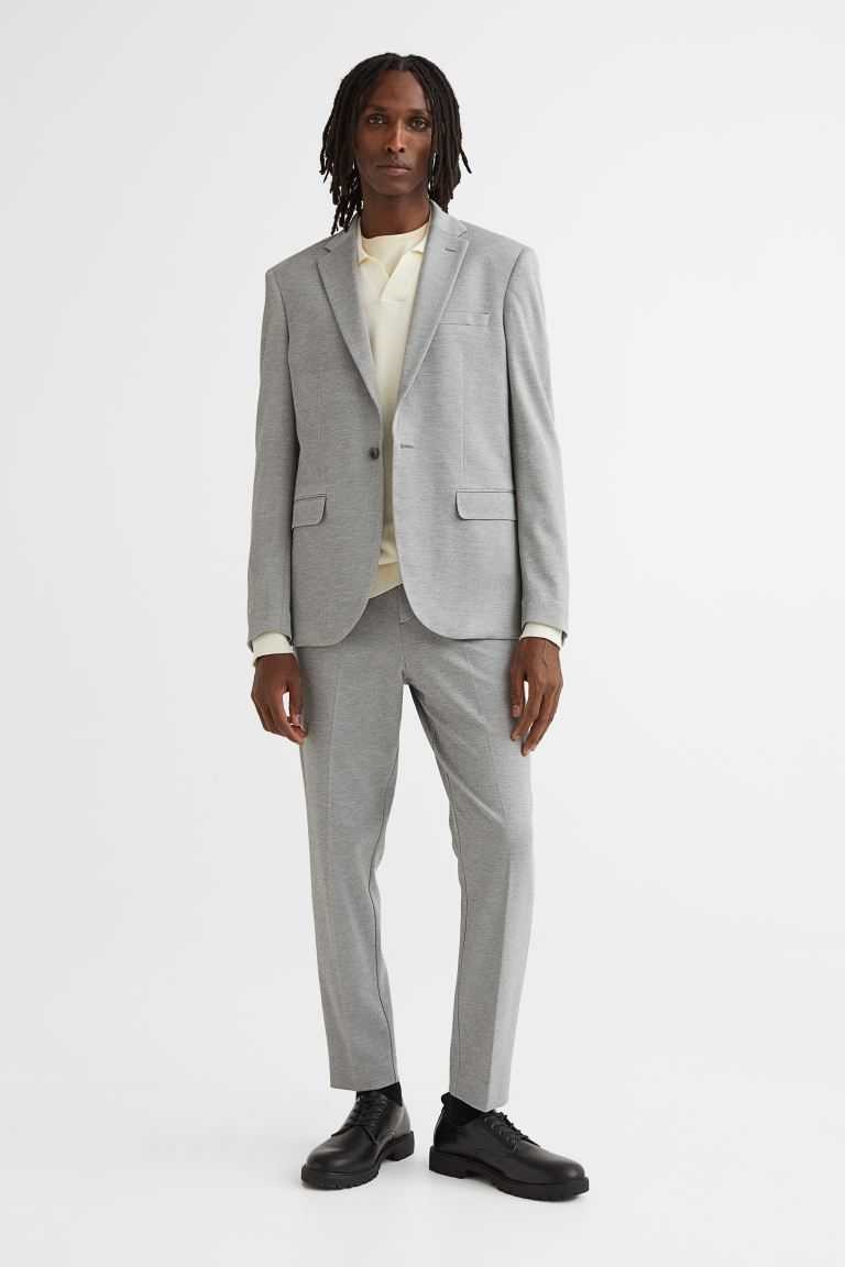 H&M Slim Fit Jersey Men\'s Suit Pants Gray | KAVTCNP-61