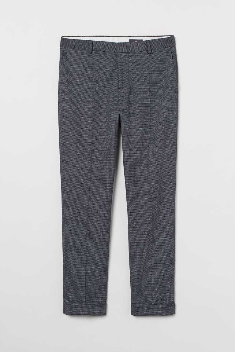 H&M Slim Fit Men's Suit Pants Black/Checked | TOKDYSI-30