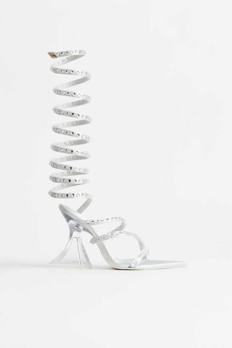 H&M Sparkly Women's Gladiator Sandals Silver-colored | OXBJTFK-59