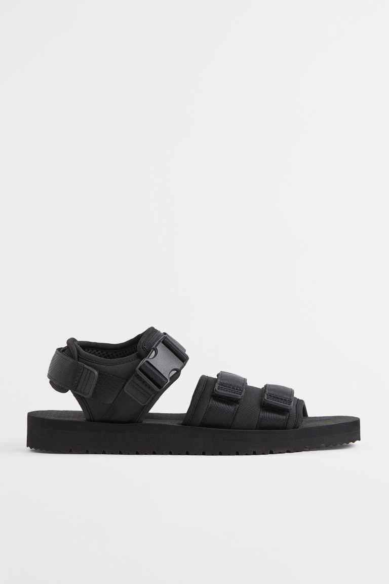 H&M Strappy Men\'s Sandals Black | XEMPVFI-41
