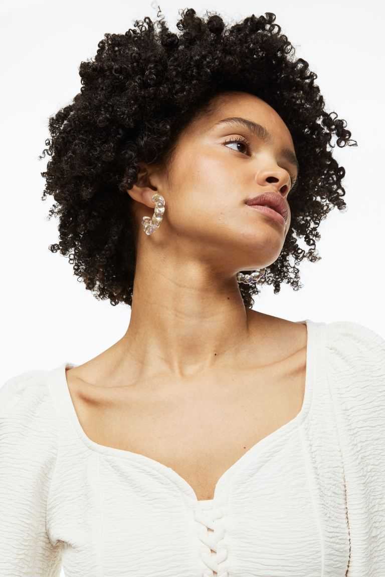 H&M Tops with Lacing Women's Tops Cream | ERJAVST-56