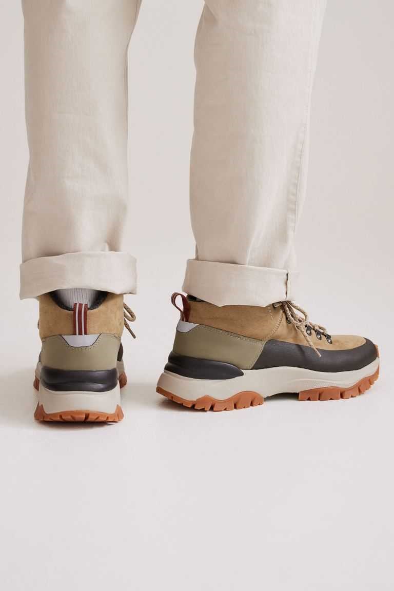 H&M Trekking Boots Men's Hiking Boots Beige/Color-block | YUVFSWO-01