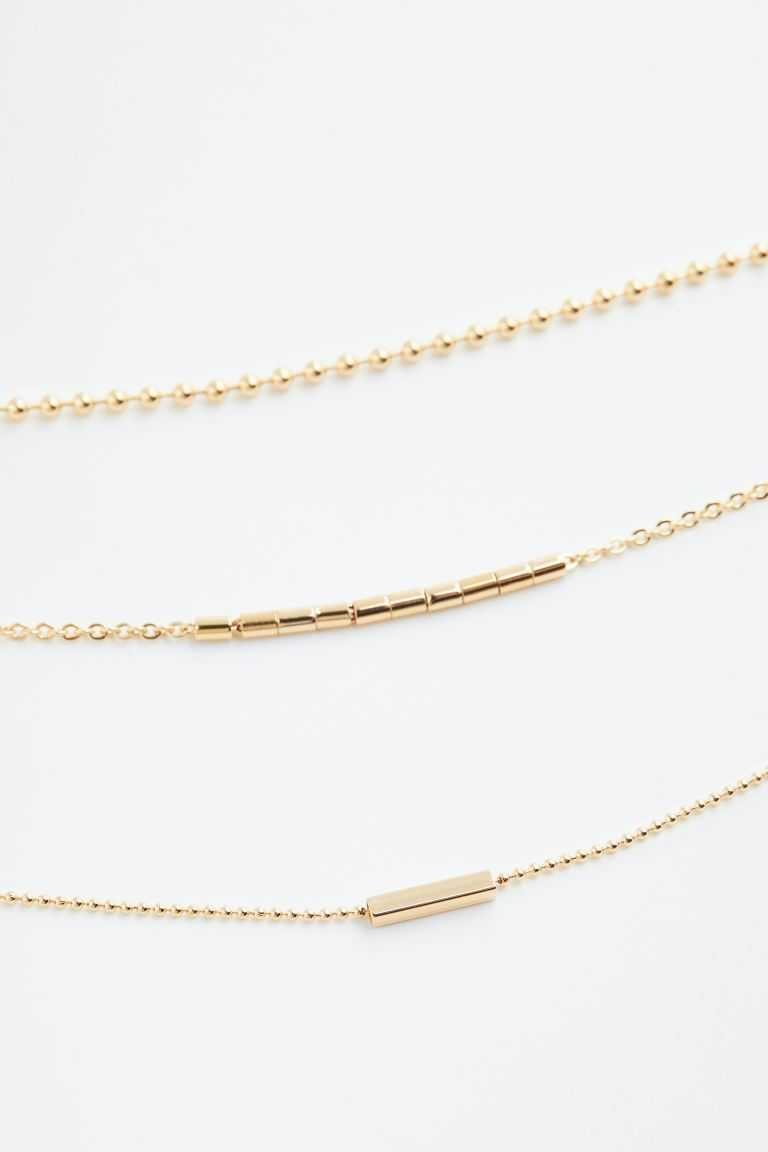H&M Triple-strand Women's Necklace Gold-colored | PEUDGOQ-13