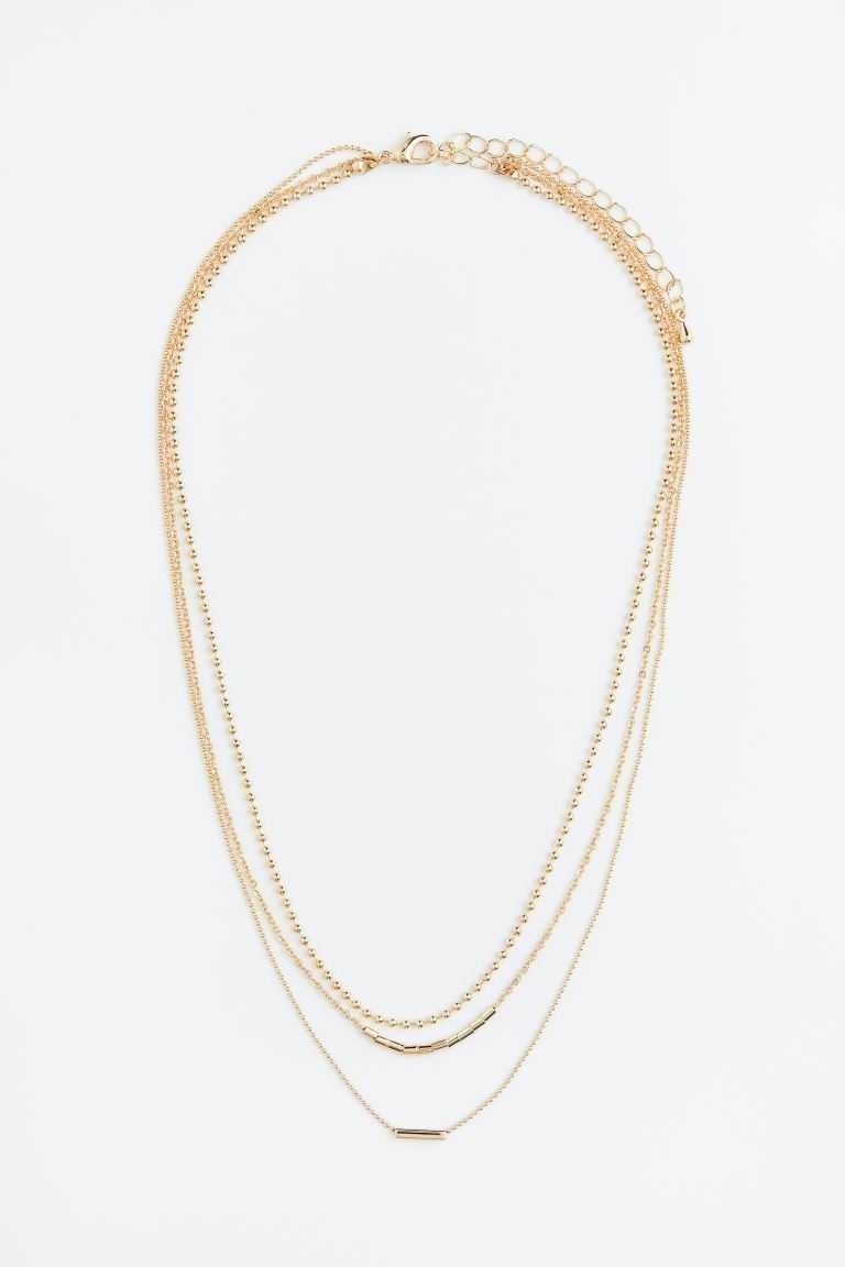 H&M Triple-strand Women\'s Necklace Gold-colored | PEUDGOQ-13
