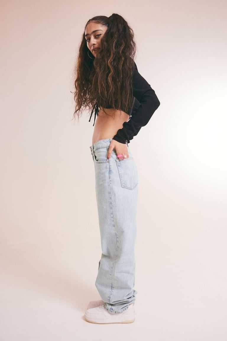 H&M Wide Low Waist Women's Jeans Dark Gray | NIKPHCW-79