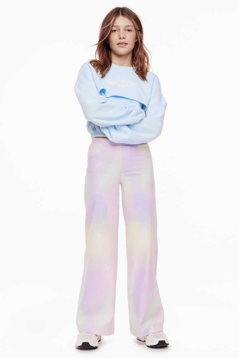 H&M Wide-leg Pants Kids' Clothing Light Purple/Ombre | ETSCPBA-15