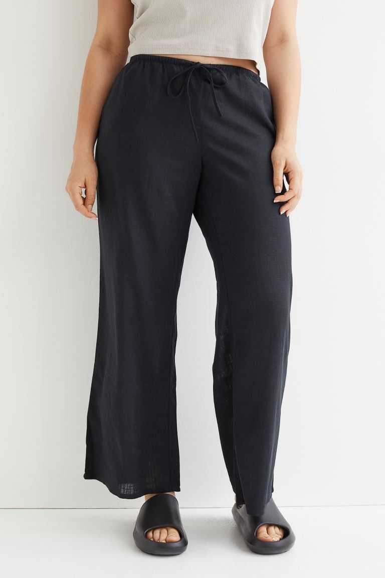 H&M Wide-leg Pants Women's Plus Sizes Black | TSNMYFA-39