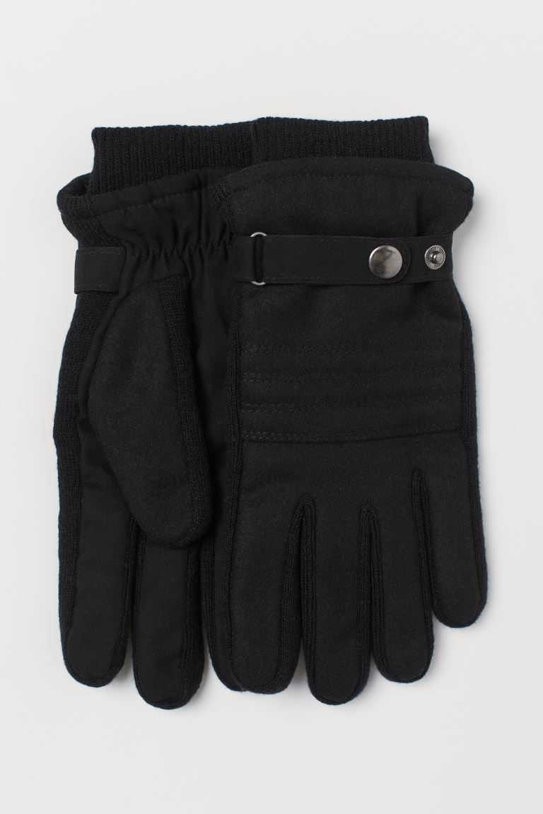 H&M Wool-blend Men's Gloves Black | XPZKGHM-14
