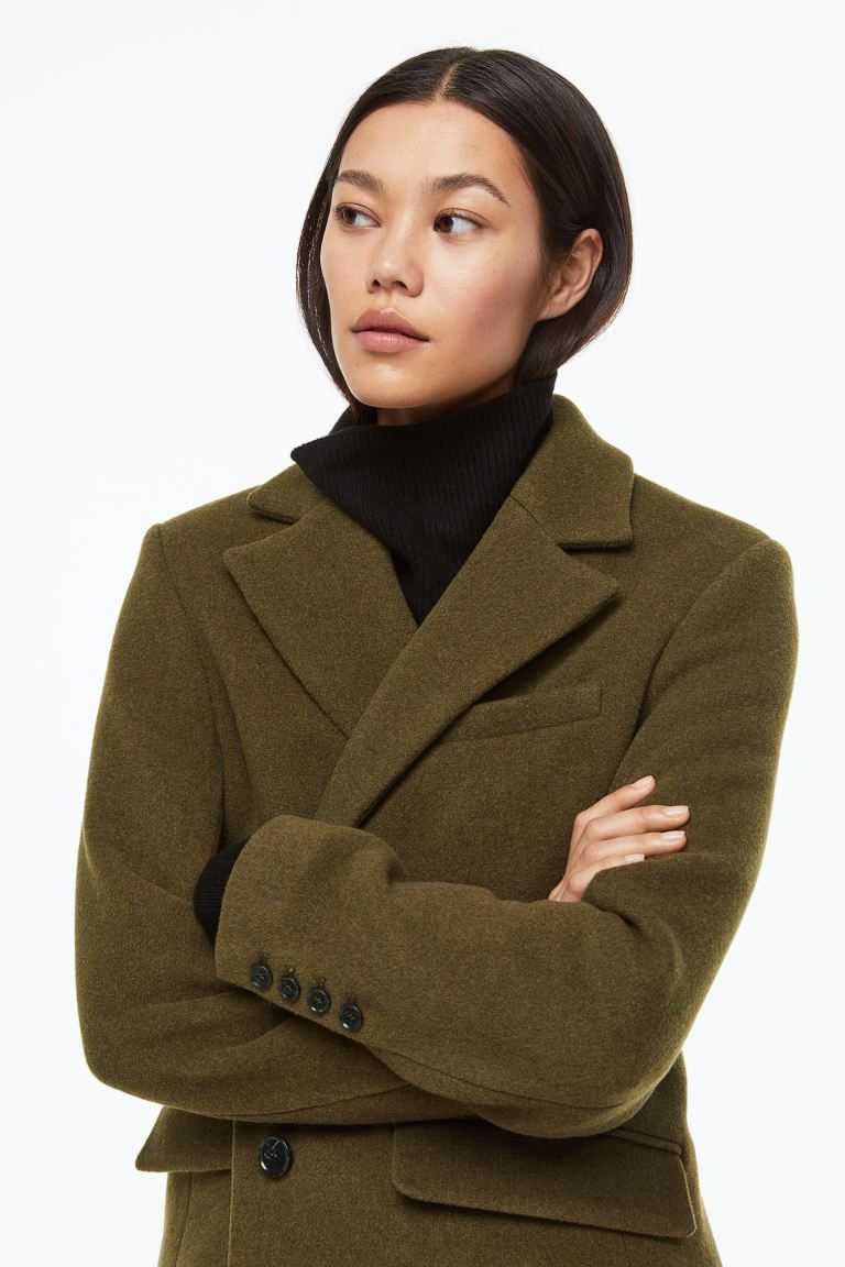 H&M Wool-blend Women's Coats Dark olive green | OFPHSCX-40